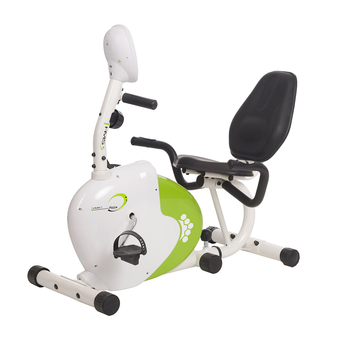 Bicicleta Magnetica Recumbent HMS R9259, alb-verde - imagine 2