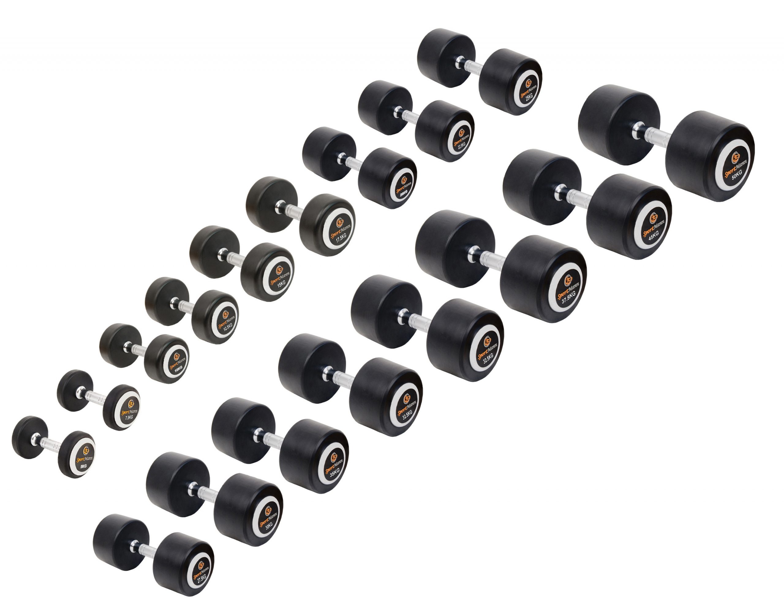 Gantera cauciucata Sportmann Deluxe 50 kg - imagine 5