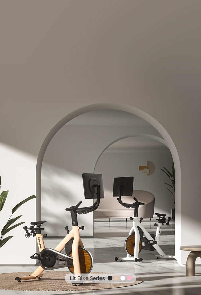 Lit Bike – Bicicleta cardio Premium de interior bej